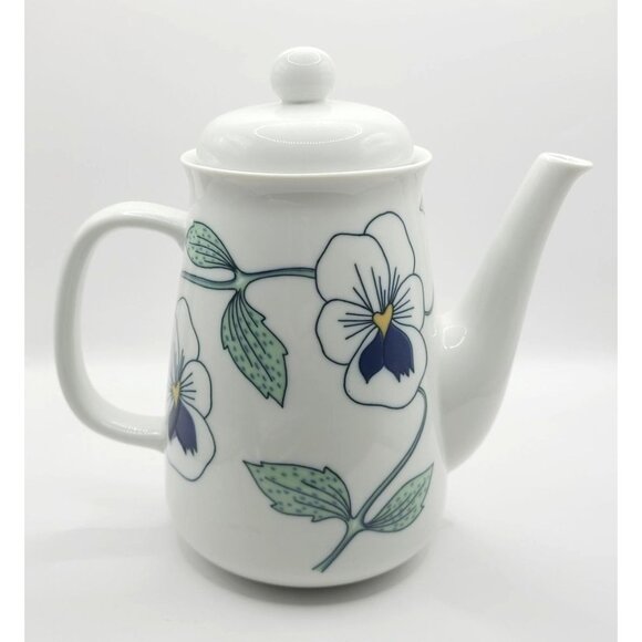 Rorstrand Sweden Sylvia Pattern Coffee Pot Sylvia Leuchovius MCM 70s Rare - Picture 3 of 11